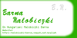 barna malobiczki business card